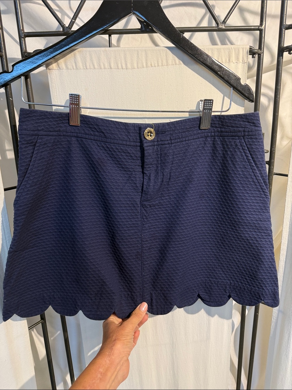 Lilly Pulitzer Navy Scallop Hem Skort